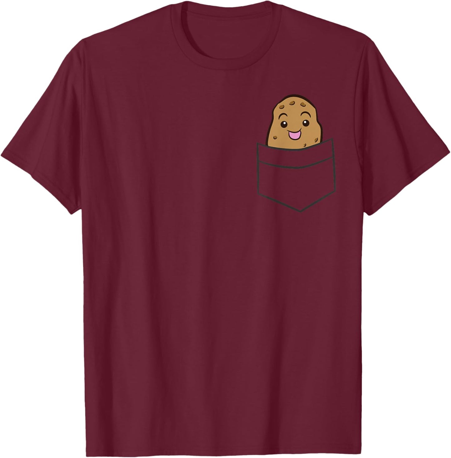 Potato In The Pocket Funny Pocket Potato T-Shirt - T-Shirt | Maroon