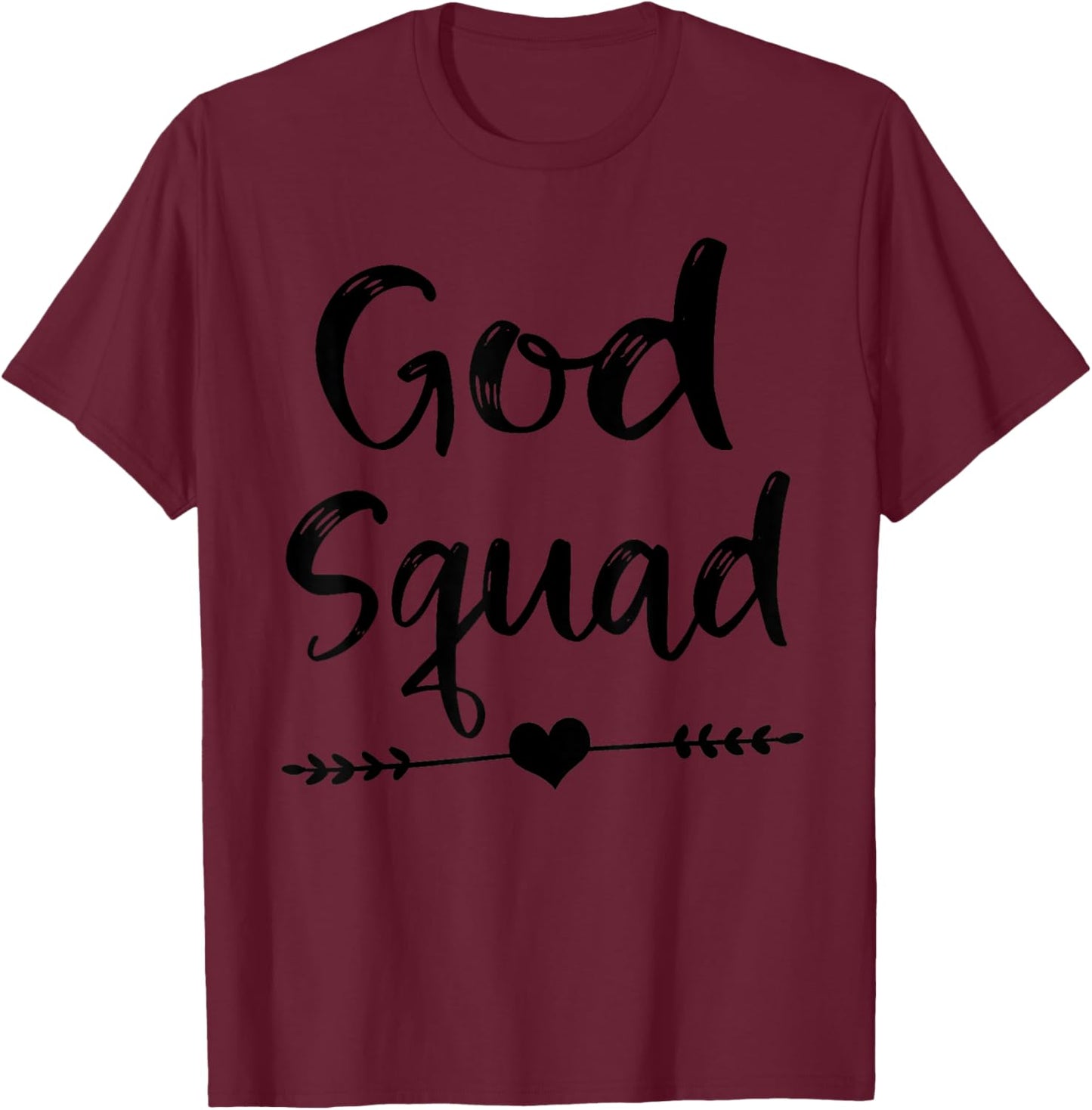 God Squad Matching Christian Group Saying Quote T-Shirt - T-Shirt | Maroon