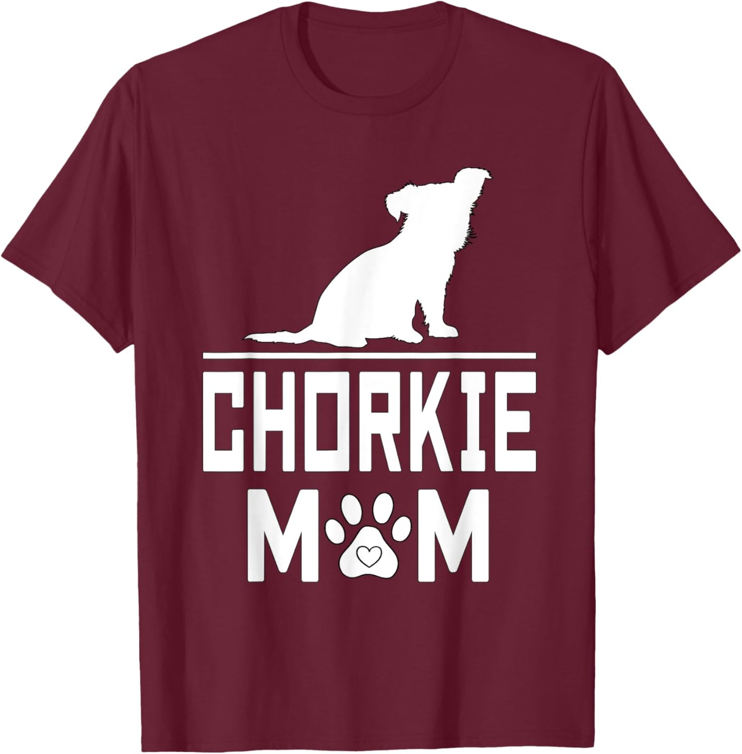 Chorkie Mom T-Shirt - T-Shirt | Maroon