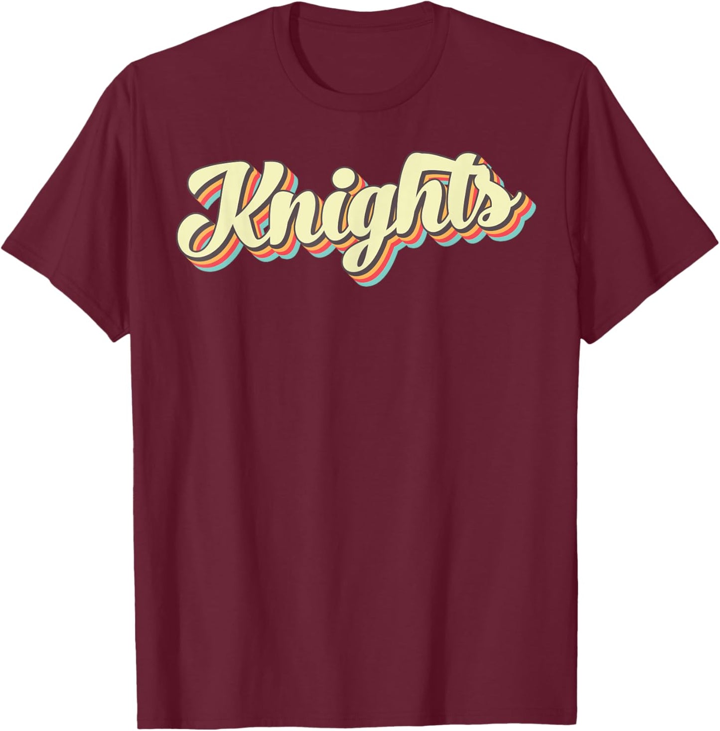 Knights Retro Art Baseball Font Vintage T-Shirt - T-Shirt | Maroon