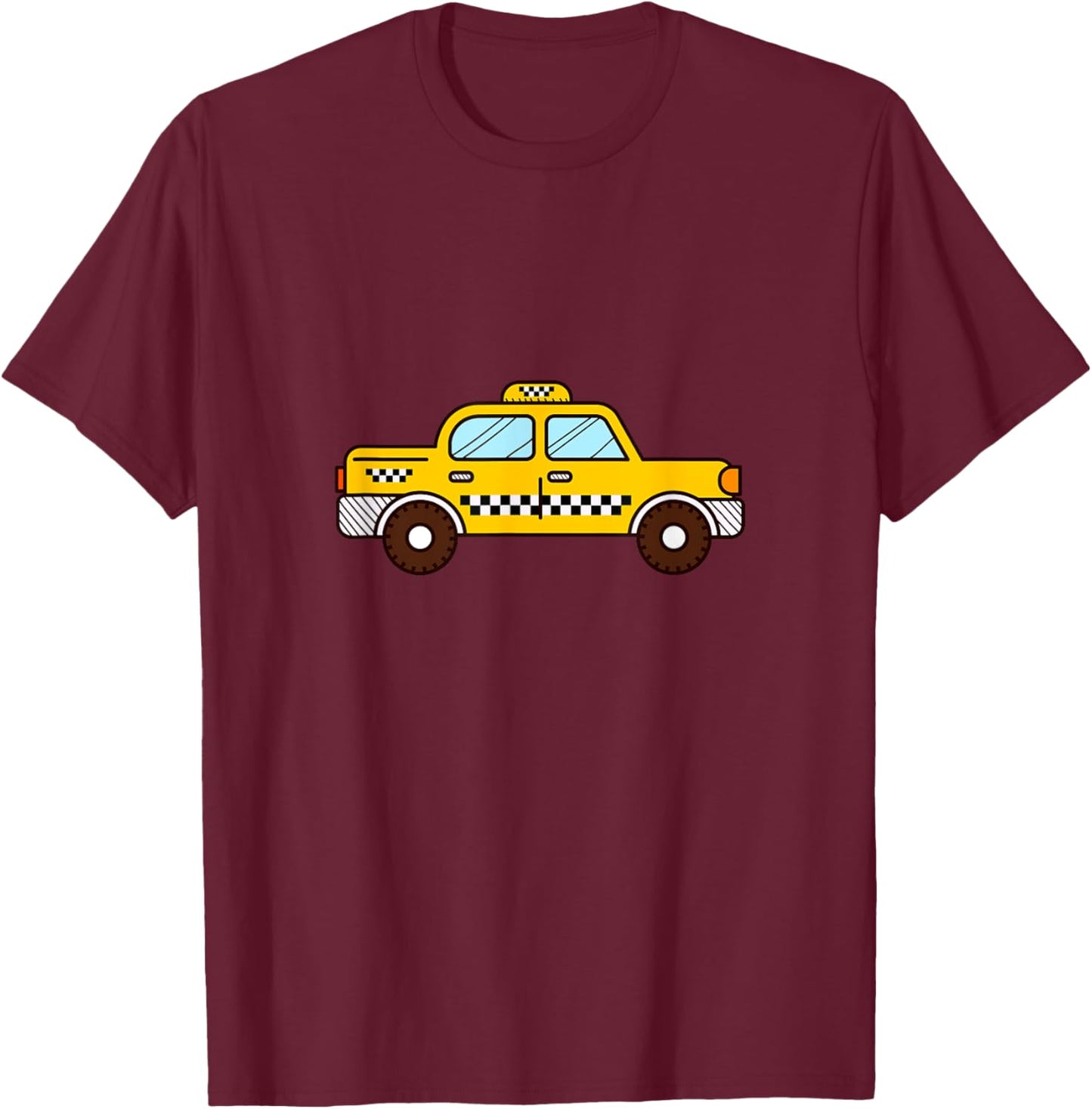 Cool The NYC Yellow Taxi Cartoon Illustration Graphic Funny T-Shirt - T-Shirt | Maroon
