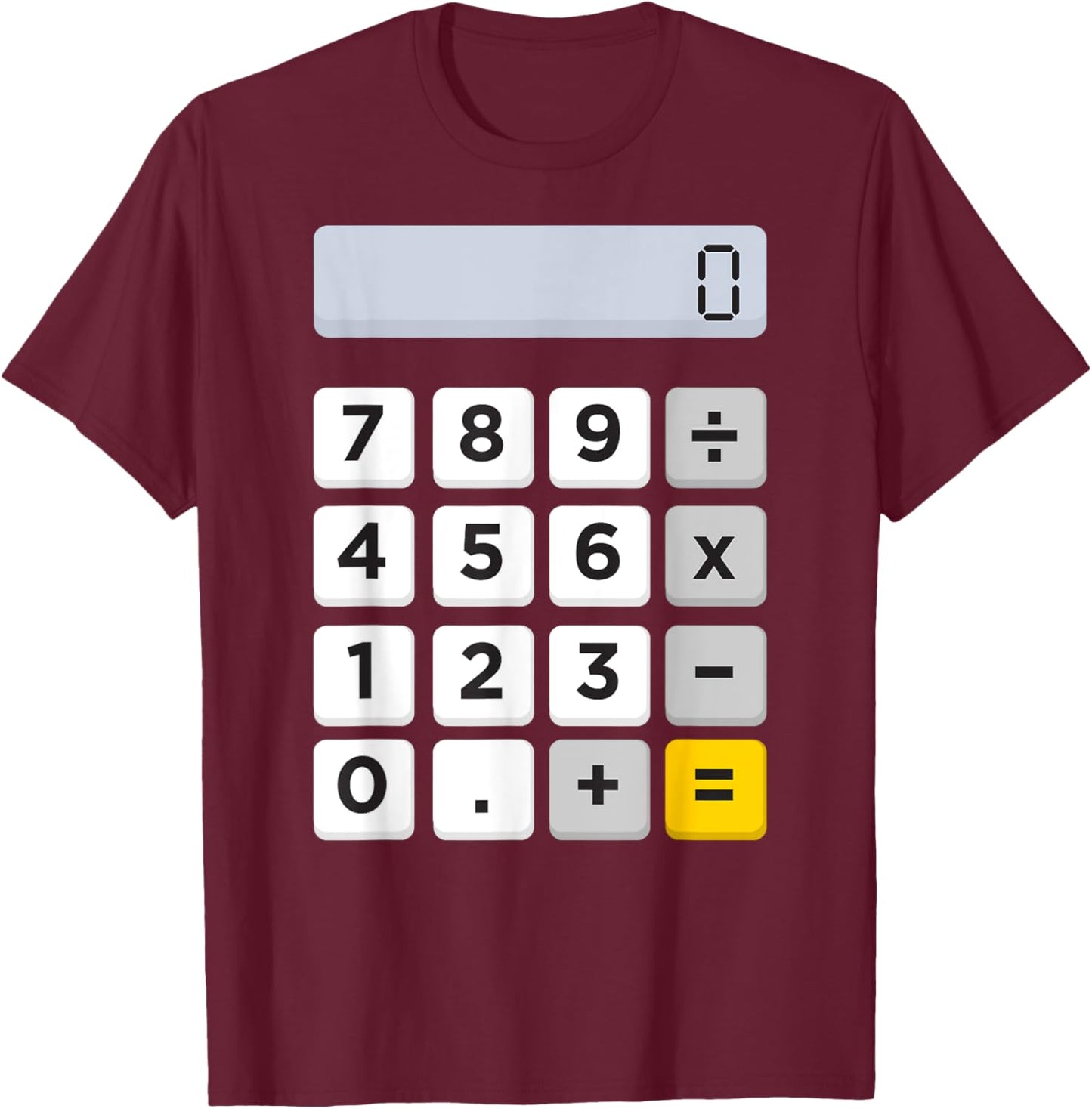 Calculator Halloween Costume Pretend I'm A Calculator T-Shirt - T-Shirt | Maroon