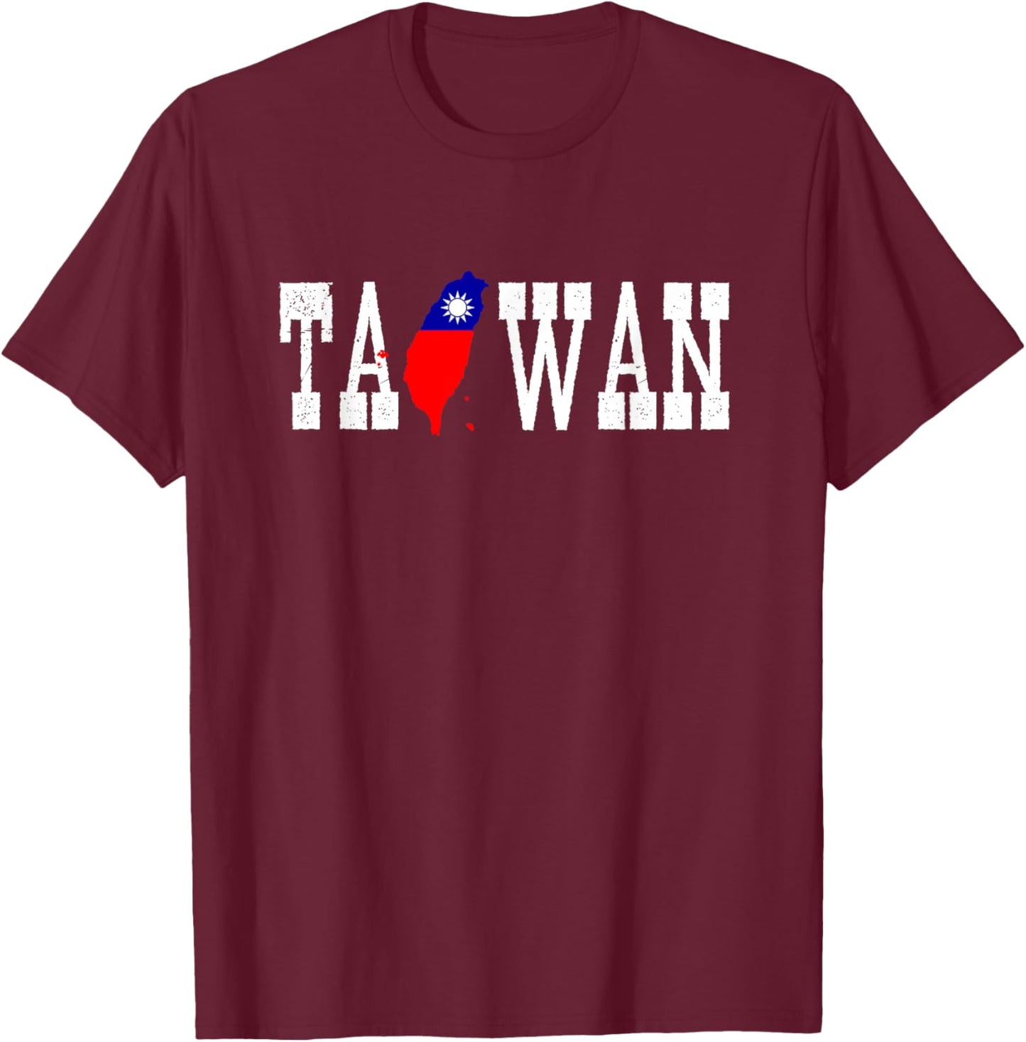 Taiwan Jersey for Love Taiwan Flag Silhouette Taiwanese T-Shirt - T-Shirt | Maroon