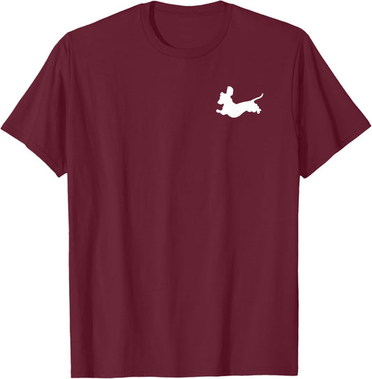 Dachshund dachshund dog silhouette retro Gift Women Girls Kids T-Shirt - T-Shirt | Maroon