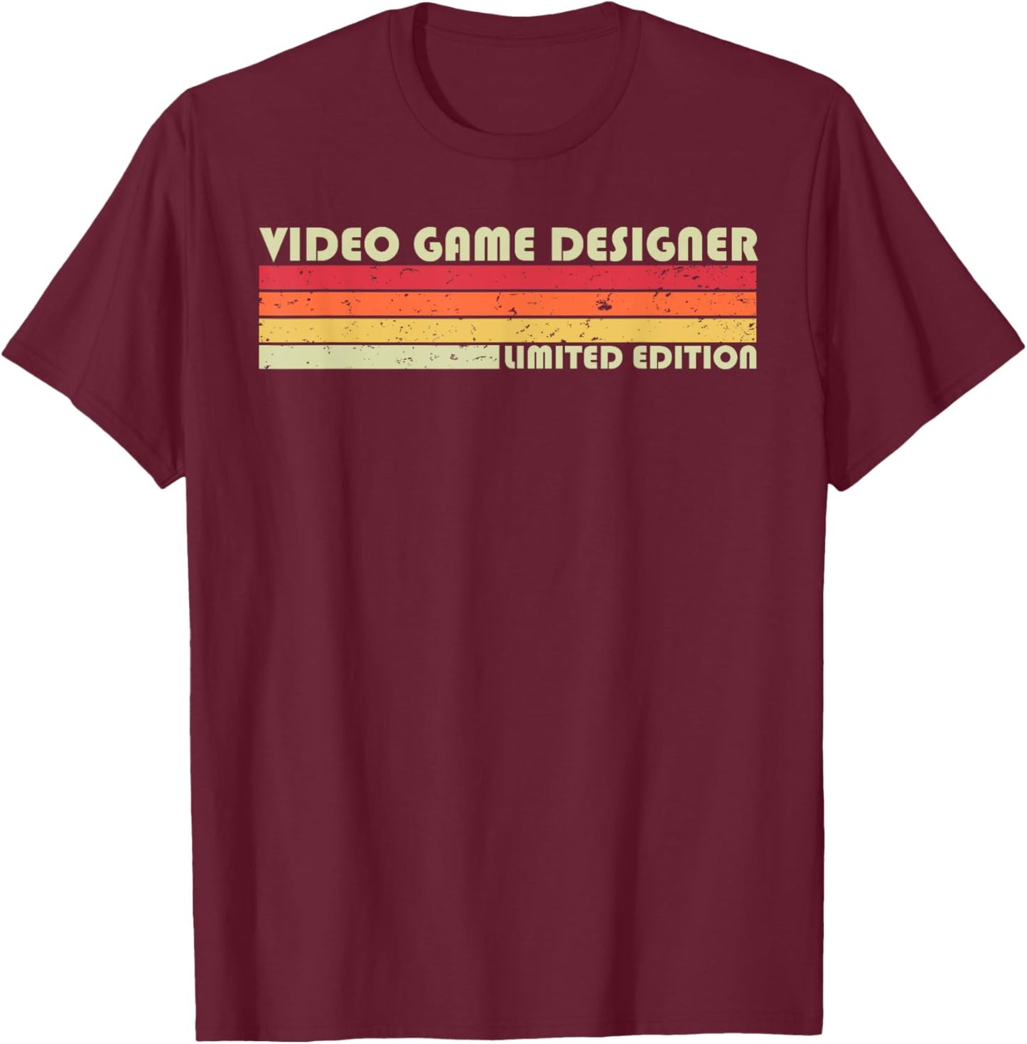 VIDEO GAME DESIGNER Funny Job Title Birthday Worker Idea T-Shirt - T-Shirt | Maroon