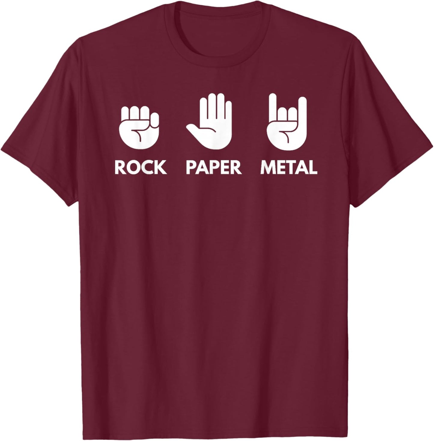 Rock Paper Metal T-Shirt - T-Shirt | Maroon