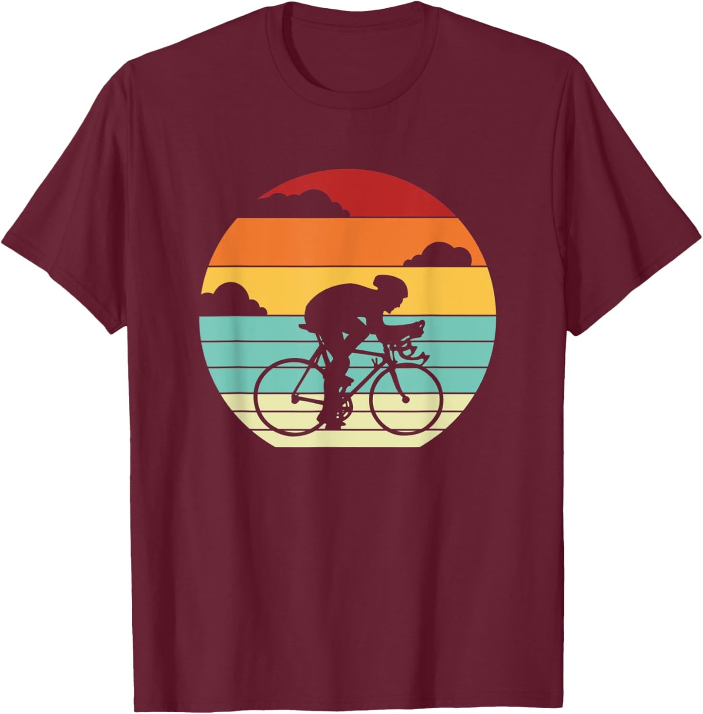 Retro Cyclist Gravel City Bike Bicyclist Bicycle T-Shirt - T-Shirt | Maroon
