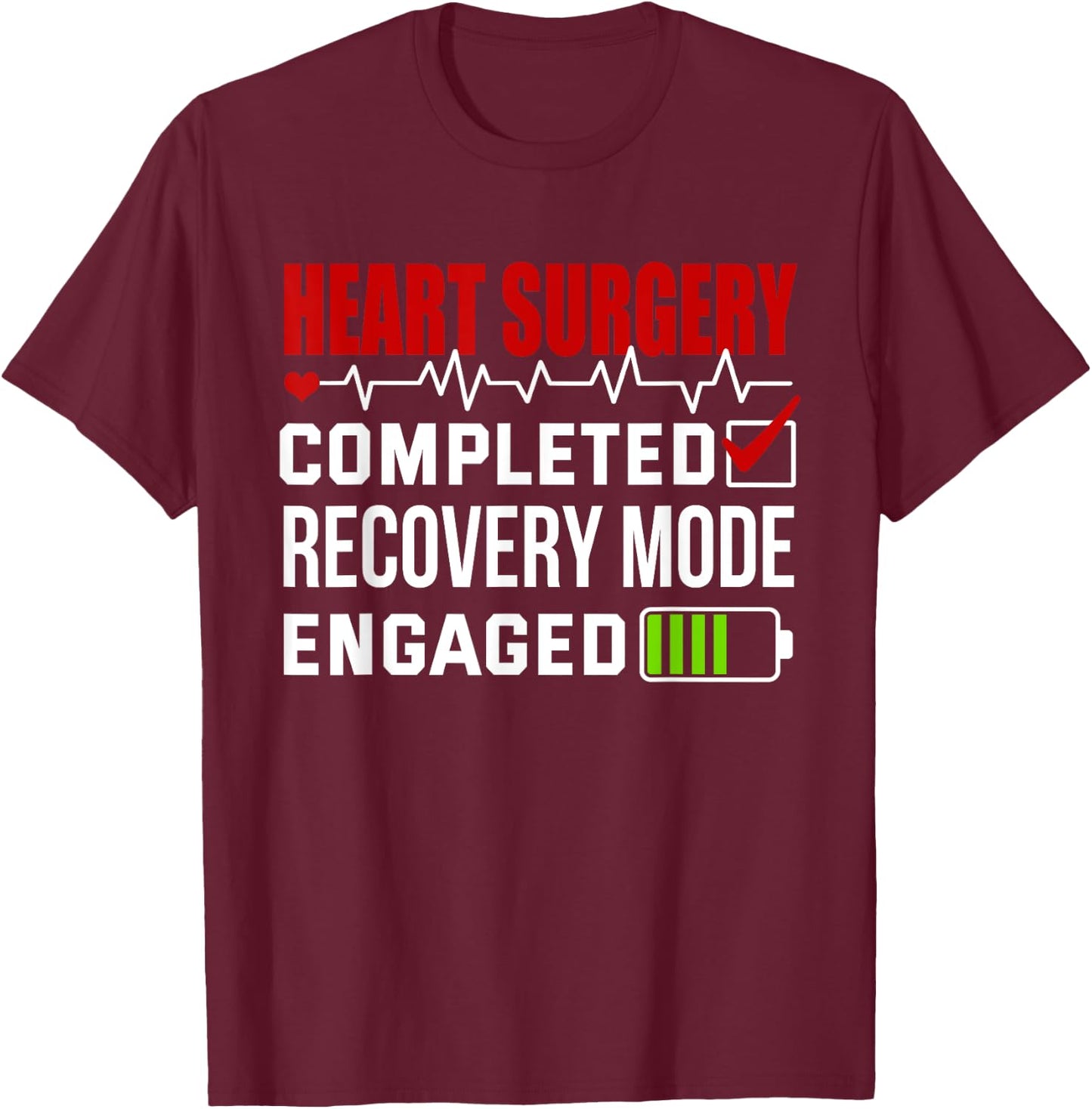 Open Heart Surgery Bypass Survivor T-Shirt - T-Shirt | Maroon