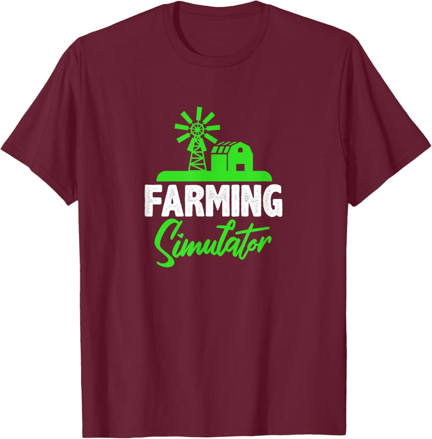 Farming Simulator Farmer Agriculture T-Shirt - T-Shirt | Maroon