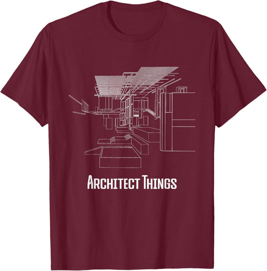 Architect Things - Architecture Artwork Designer Planner T-Shirt - T-Shirt | Maroon
