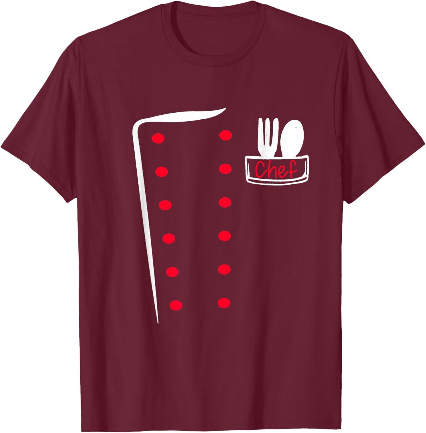 Chef Uniform Funny Cook Costume T-Shirt - T-Shirt | Maroon
