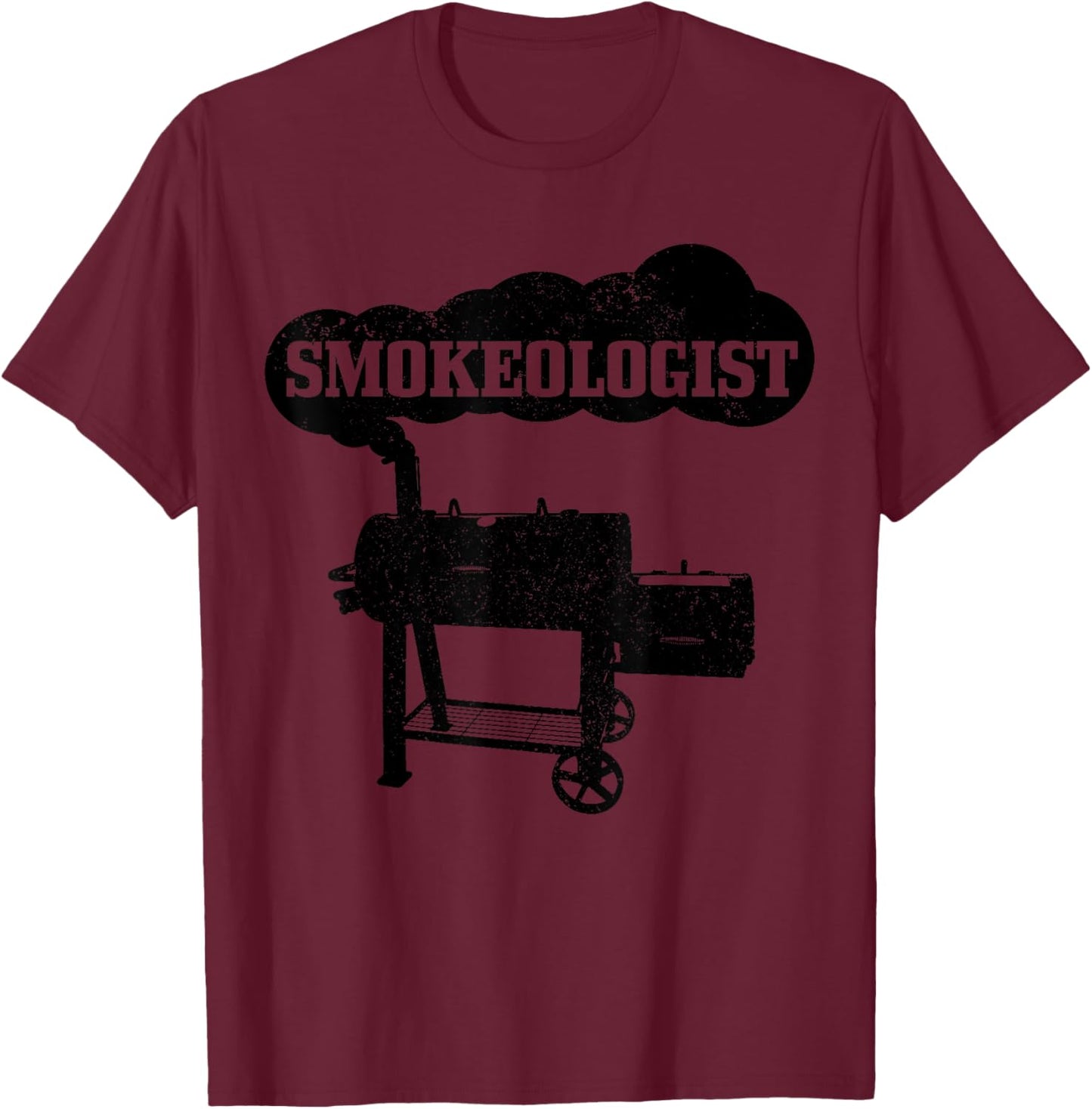 Smokeologist BBQ Grilling Chef Smoker Funny Barbecue T-Shirt - T-Shirt | Maroon
