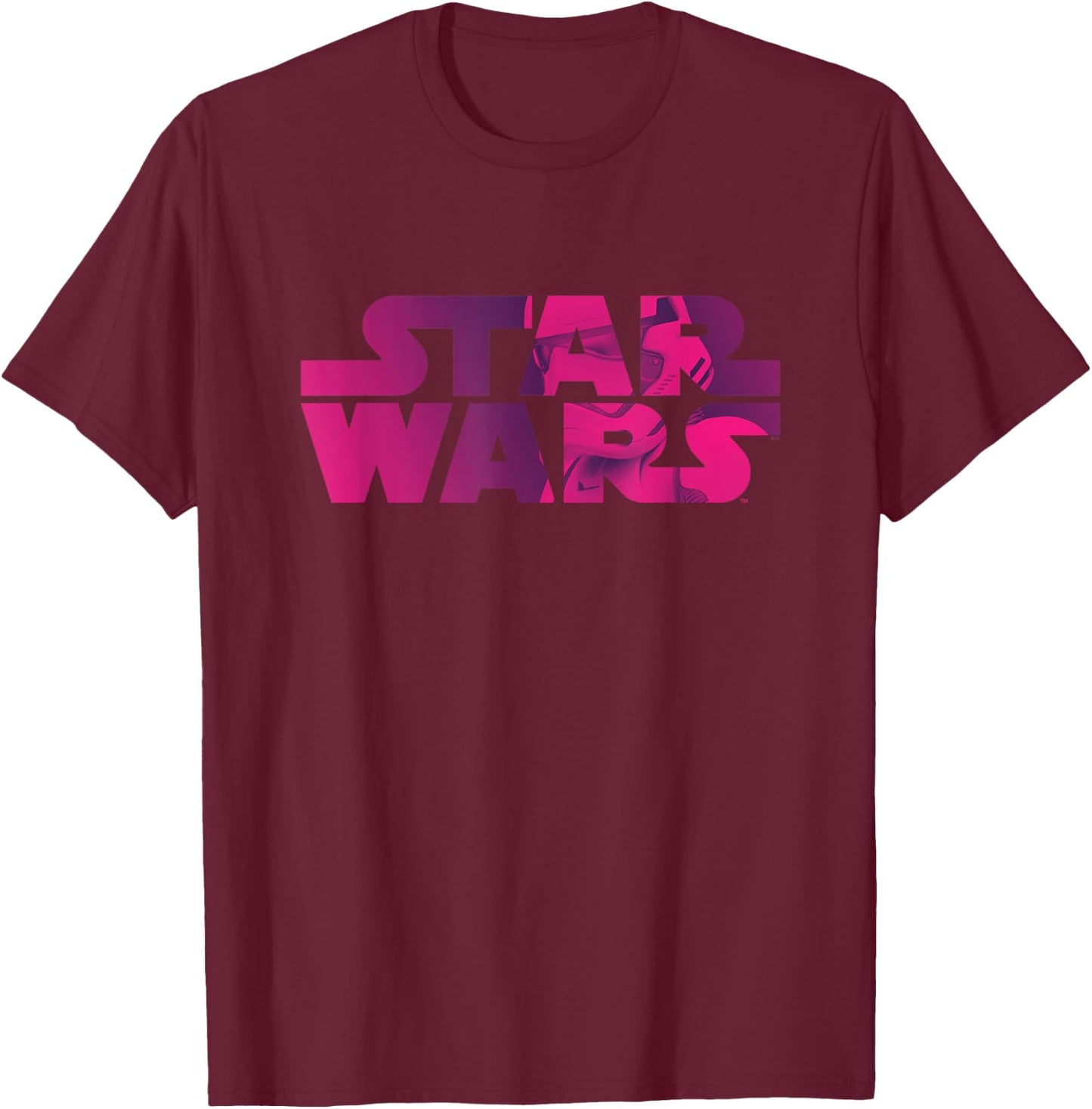 Star Wars Logo Fashion Style Magenta Stormtrooper T-Shirt - T-Shirt | Maroon