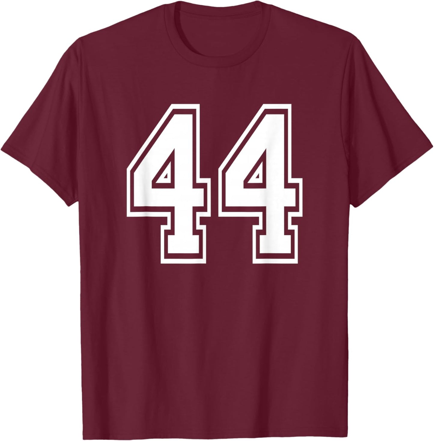 Number 44 Numbered Uniform Sports Jersey Team 44th Birthday T-Shirt - T-Shirt | Maroon