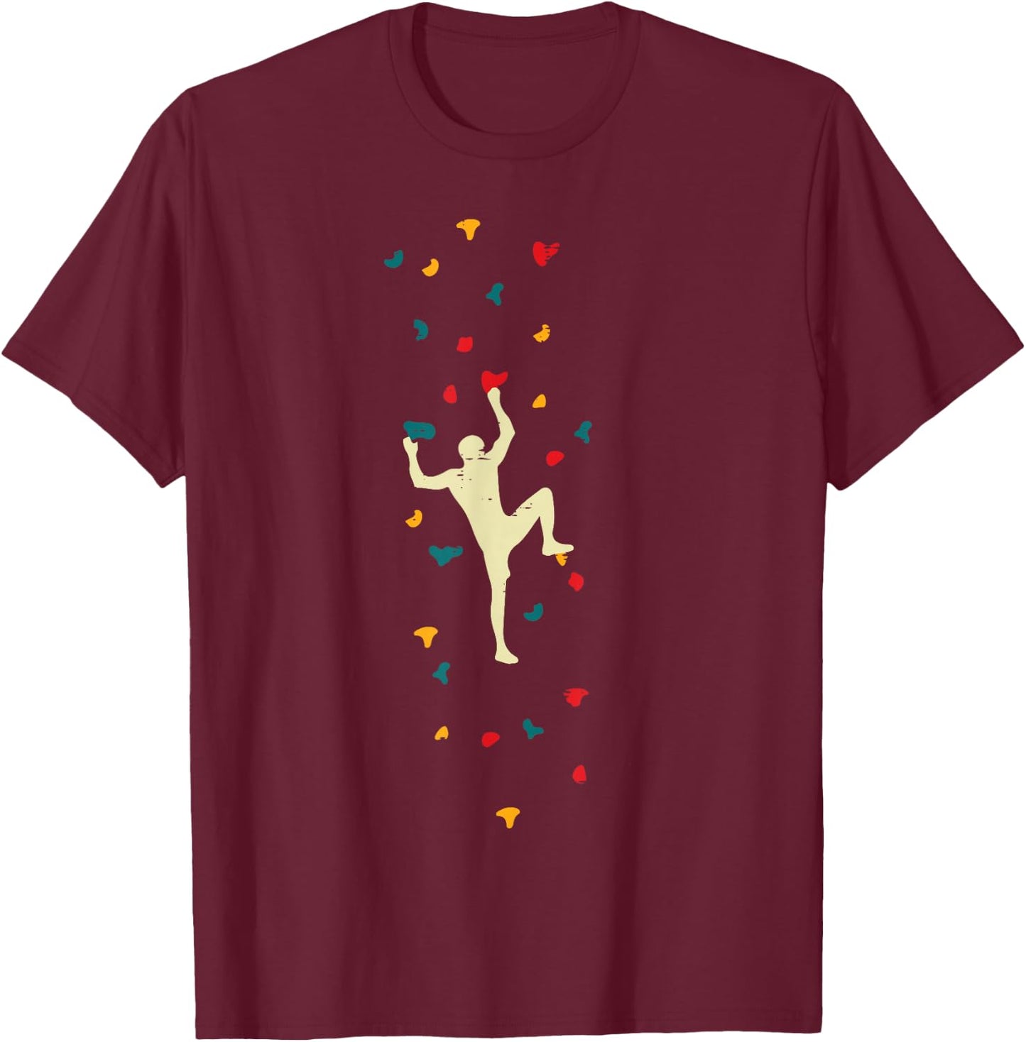 Indoor Climbing Bouldering Wall Climber Men Boys Kids Women T-Shirt - T-Shirt | Maroon