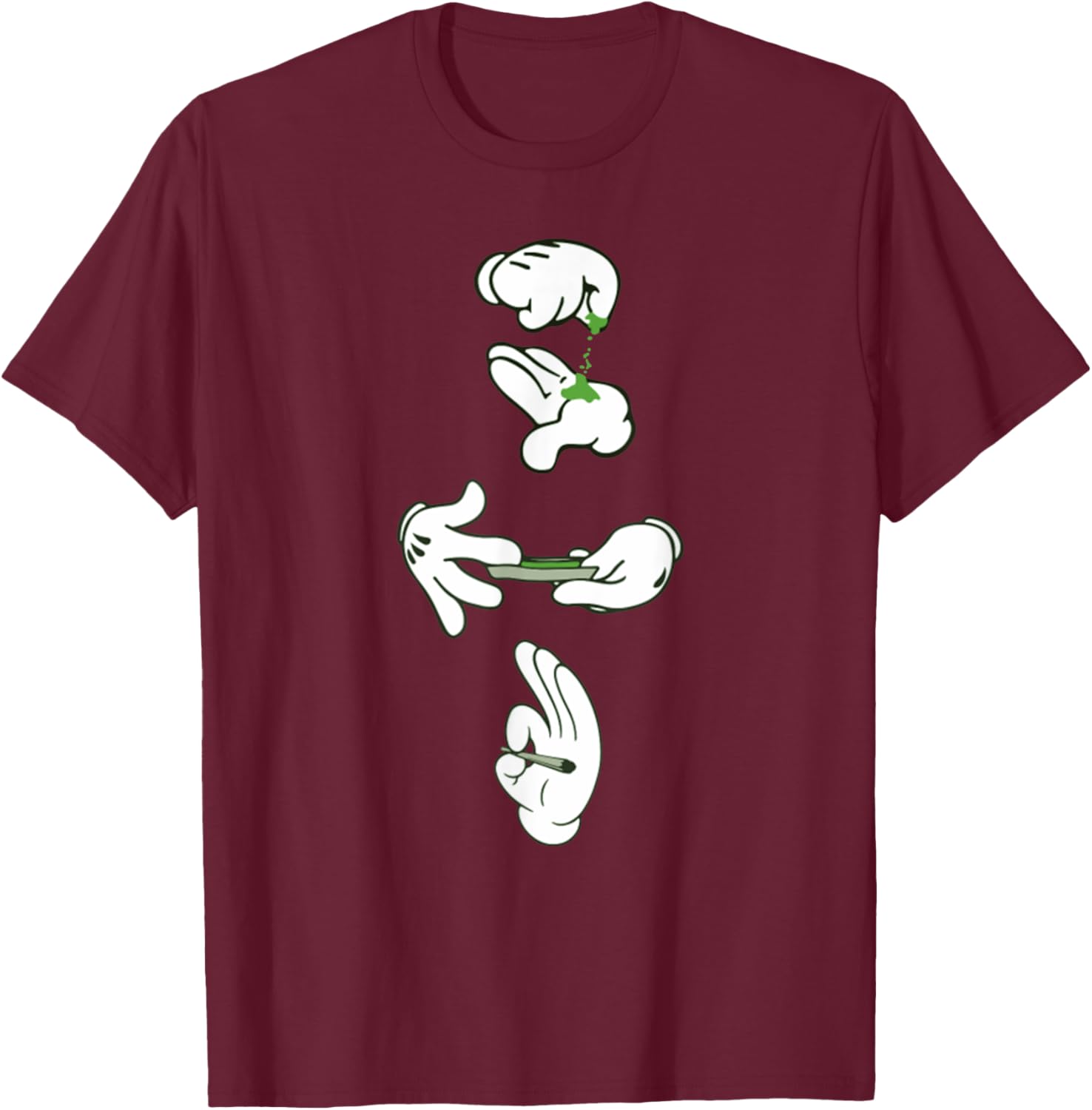 Rolling Cannabis Marijuana Weed Joint Blunt Funny Stoner T-Shirt - T-Shirt | Maroon