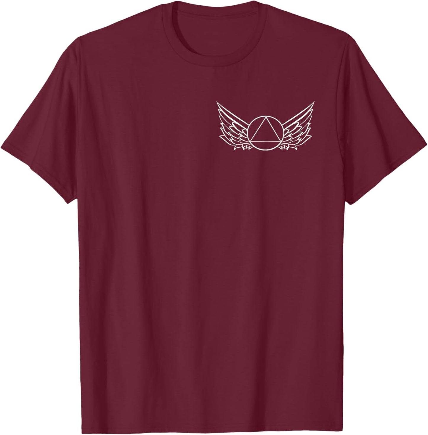 Sober Recover Wings Alcohol Abstinence AA Anonymous T-Shirt - T-Shirt | Maroon