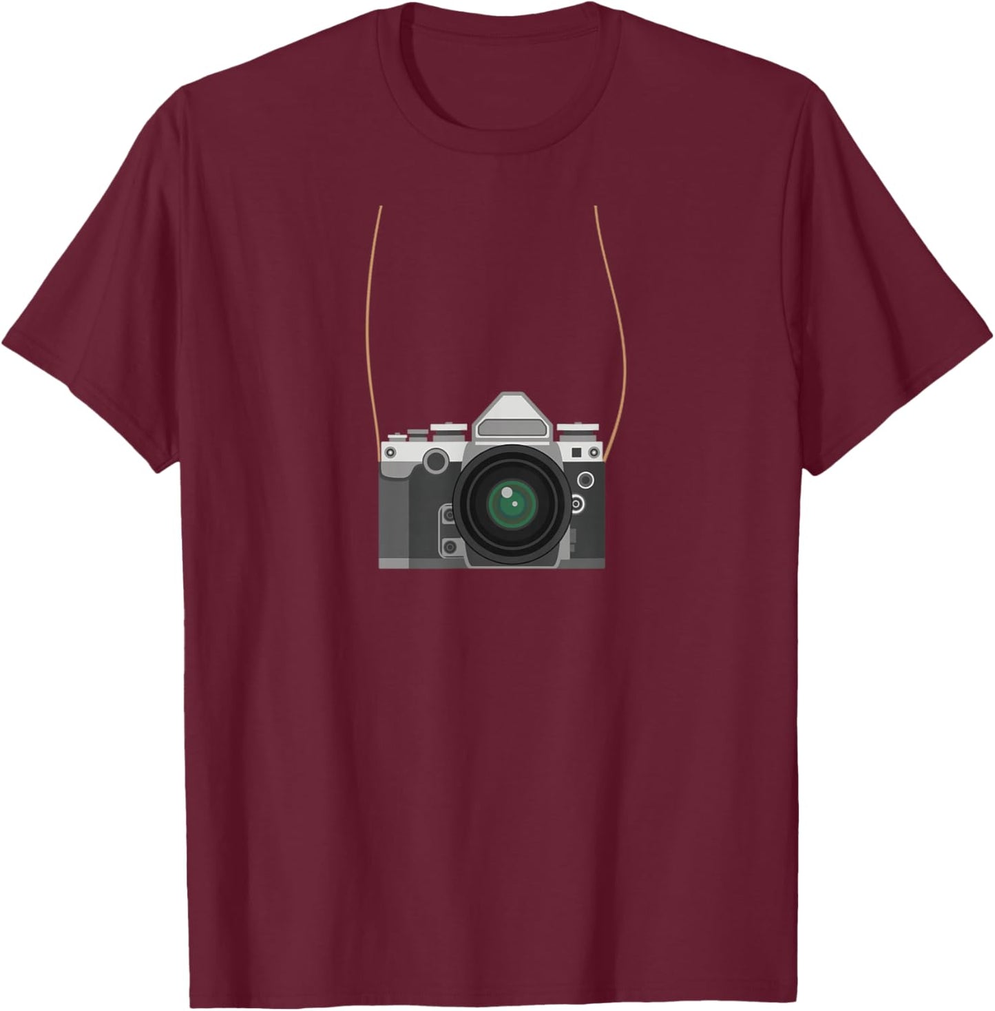 Fake Tourist Vintage Camera Photographer Vacation Camera T-Shirt - T-Shirt | Maroon