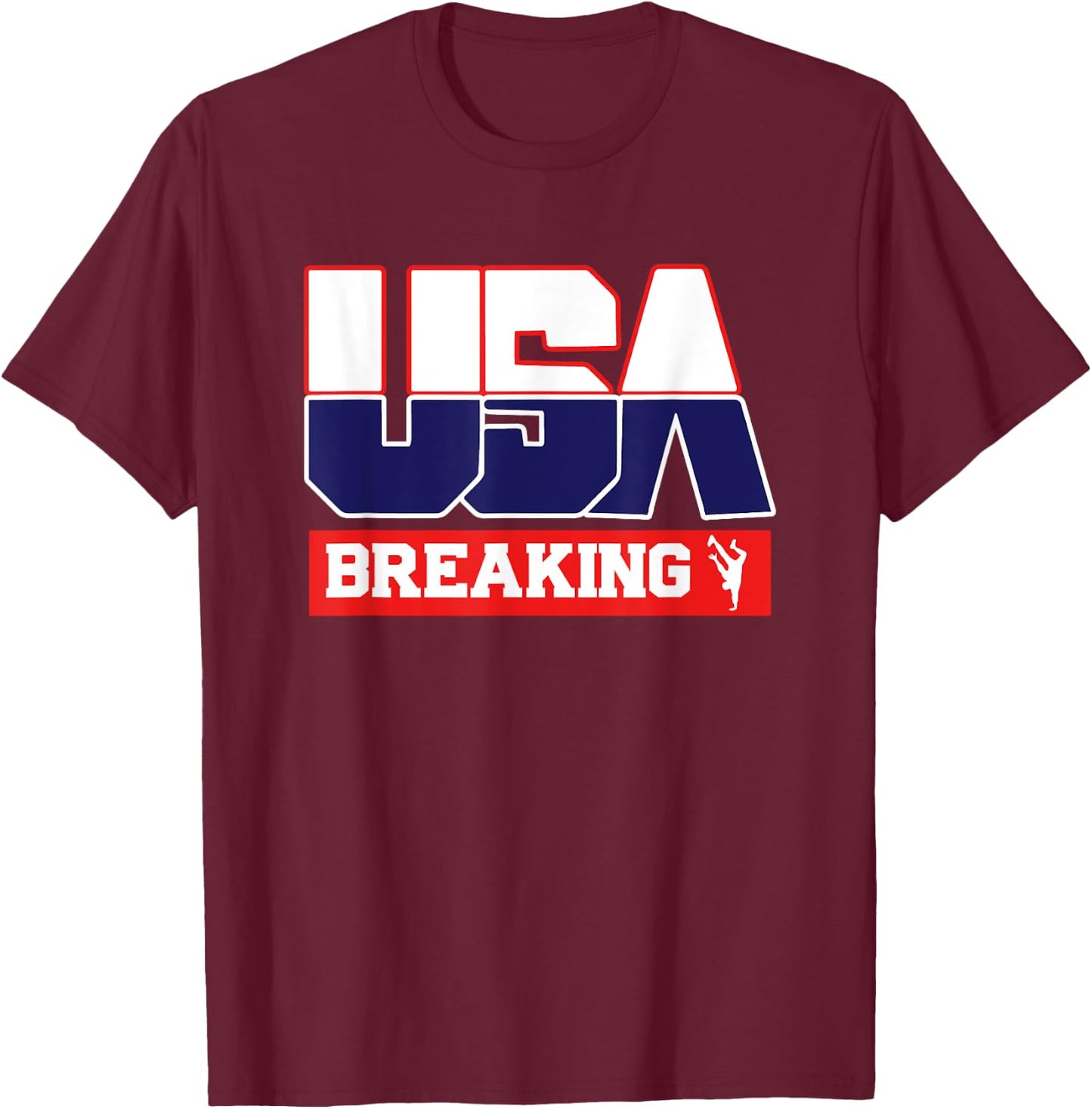USA Team Breaking - men & women American sports T-Shirt - T-Shirt | Maroon