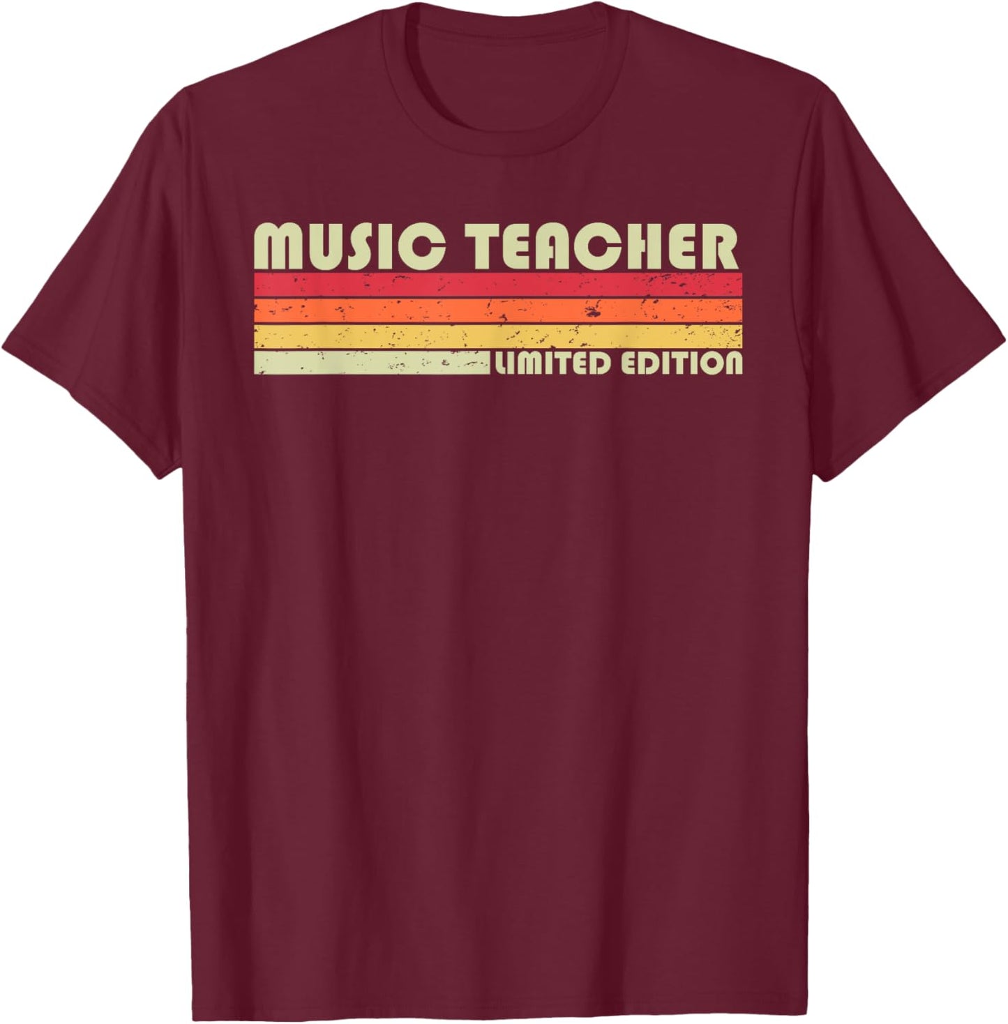 MUSIC TEACHER Funny Job Title Profession Birthday Worker Men Women Girls Kids T-Shirt - T-Shirt | Maroon