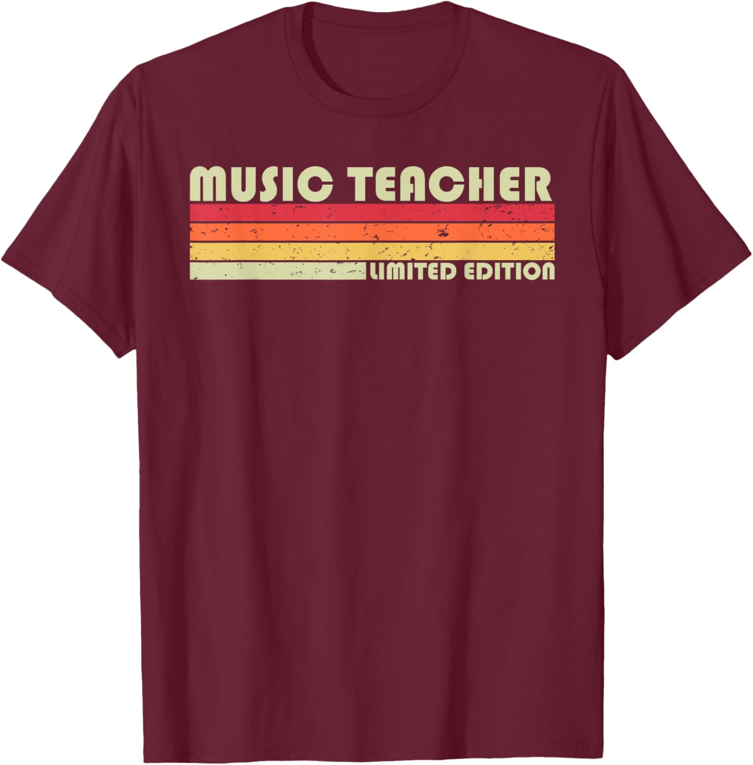 MUSIC TEACHER Funny Job Title Profession Birthday Worker Men Women Girls Kids T-Shirt - T-Shirt | Maroon