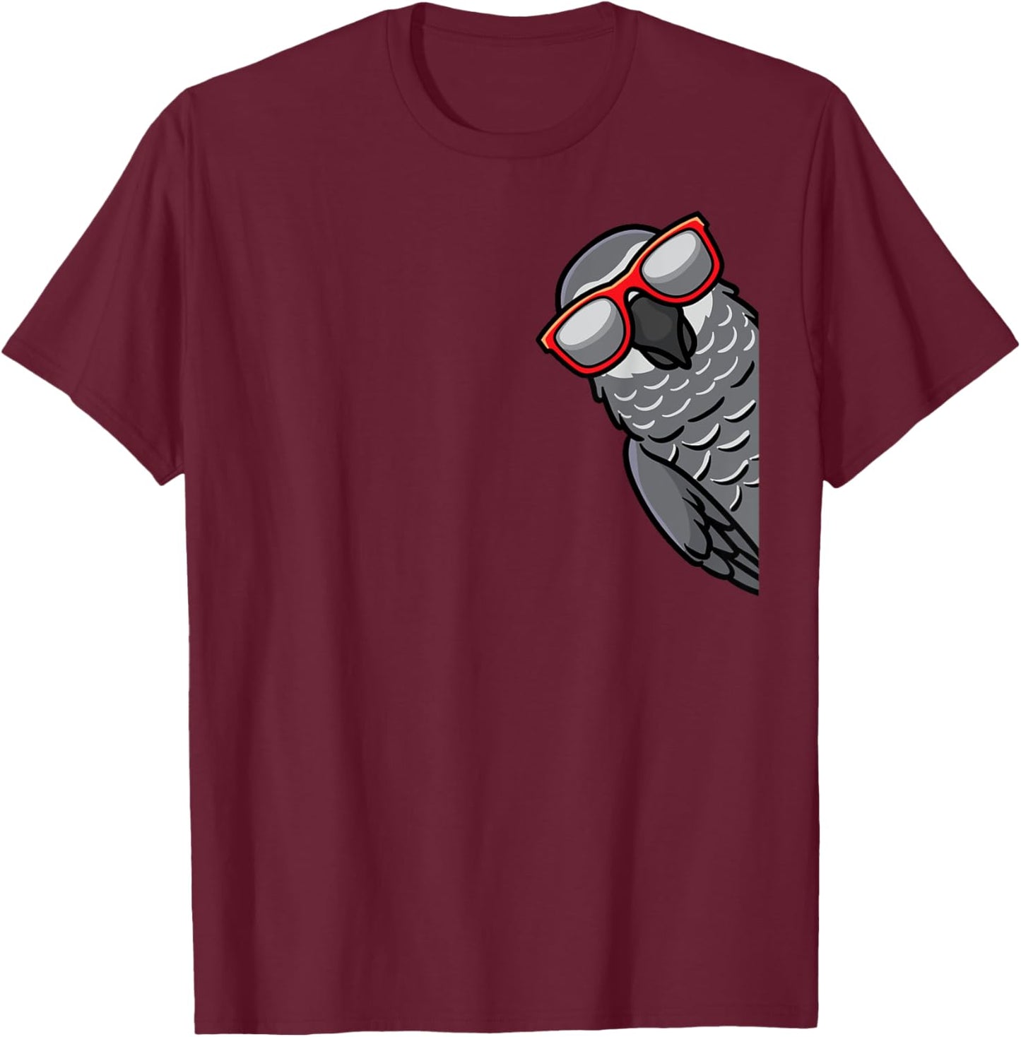 Congo African Grey Parrot T-Shirt - T-Shirt | Maroon