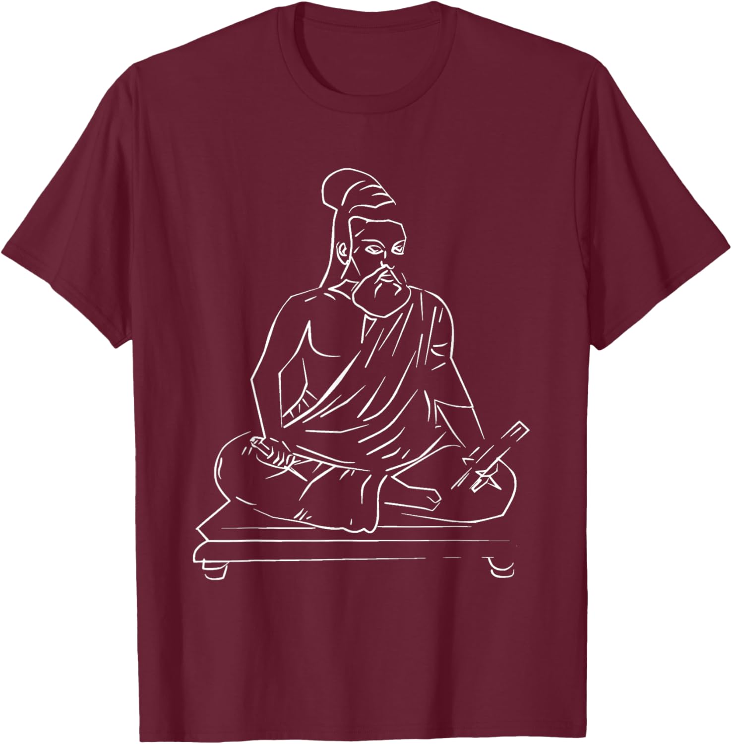 Biped Boutique Thiruvalluvar - Valluvar Tamil Poet Philosopher Poetry T-Shirt - T-Shirt | Maroon