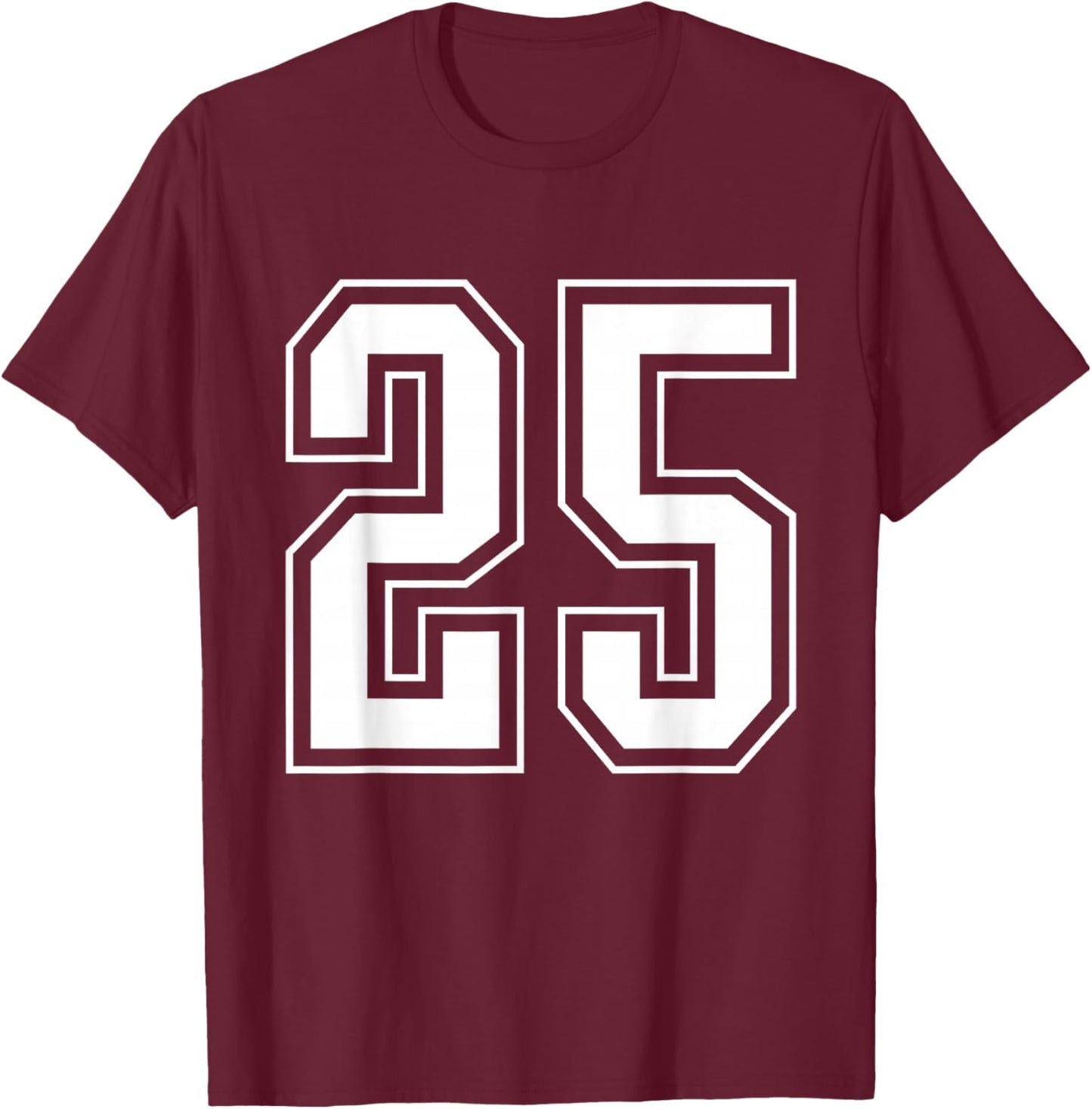 Varsity Jersey Number 25 T-Shirt - T-Shirt | Maroon