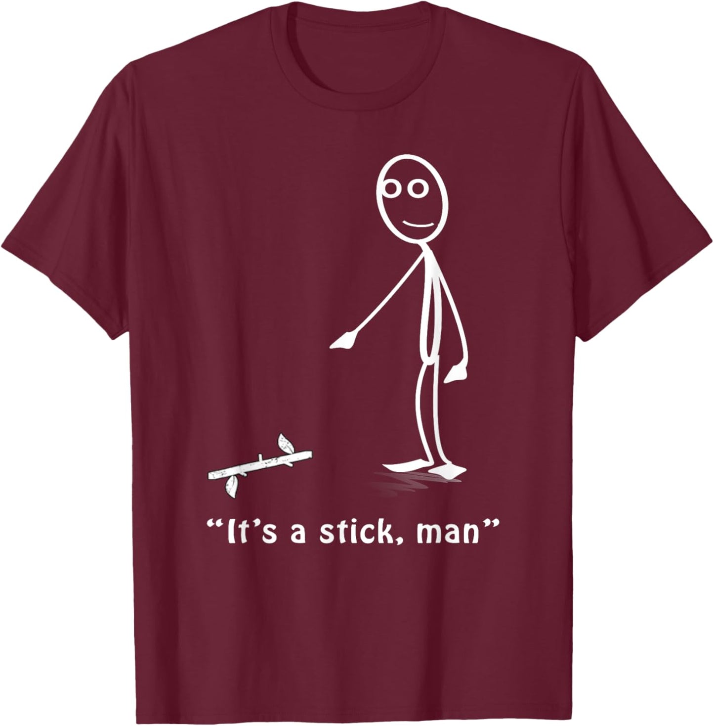 Funny It's A Stick, Man Stickman Costume - Stick Figure T-Shirt - T-Shirt | Maroon