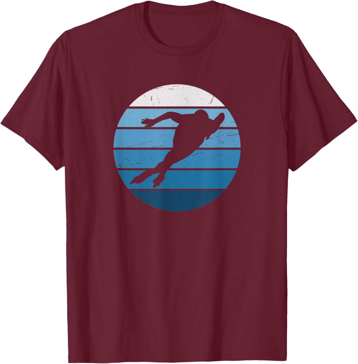 Speed Skating Retro Speed Skating Speed Skating T-Shirt - T-Shirt | Maroon