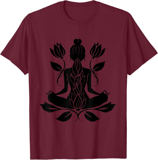 Meditation Buddhist Spiritual Yoga Zen Buddha Spirituality T-Shirt - T-Shirt | Maroon