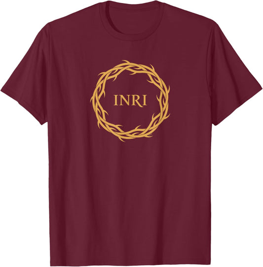 Crown of Thorns - INRI T-Shirt - T-Shirt | Maroon