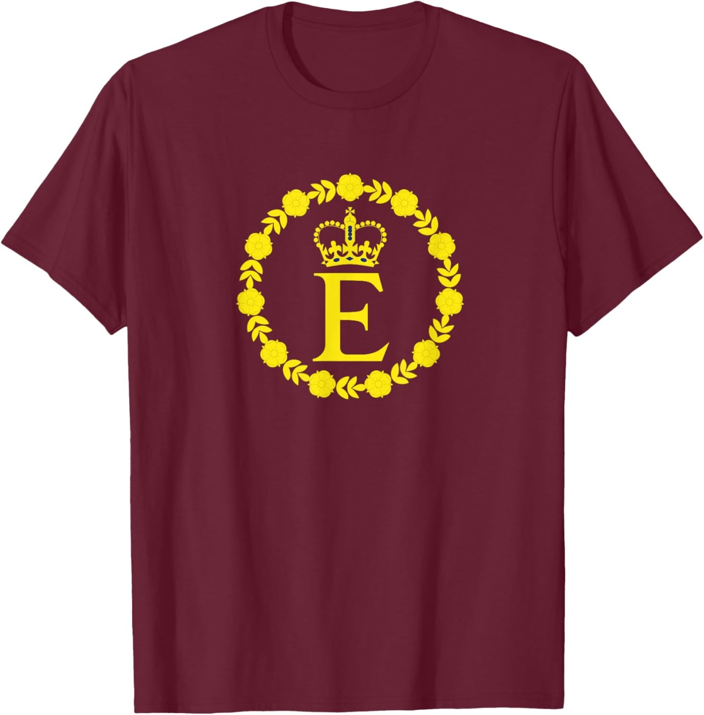 Elizabeth II Flag Queen British Crown Platinum Anniversary T-Shirt - T-Shirt | Maroon