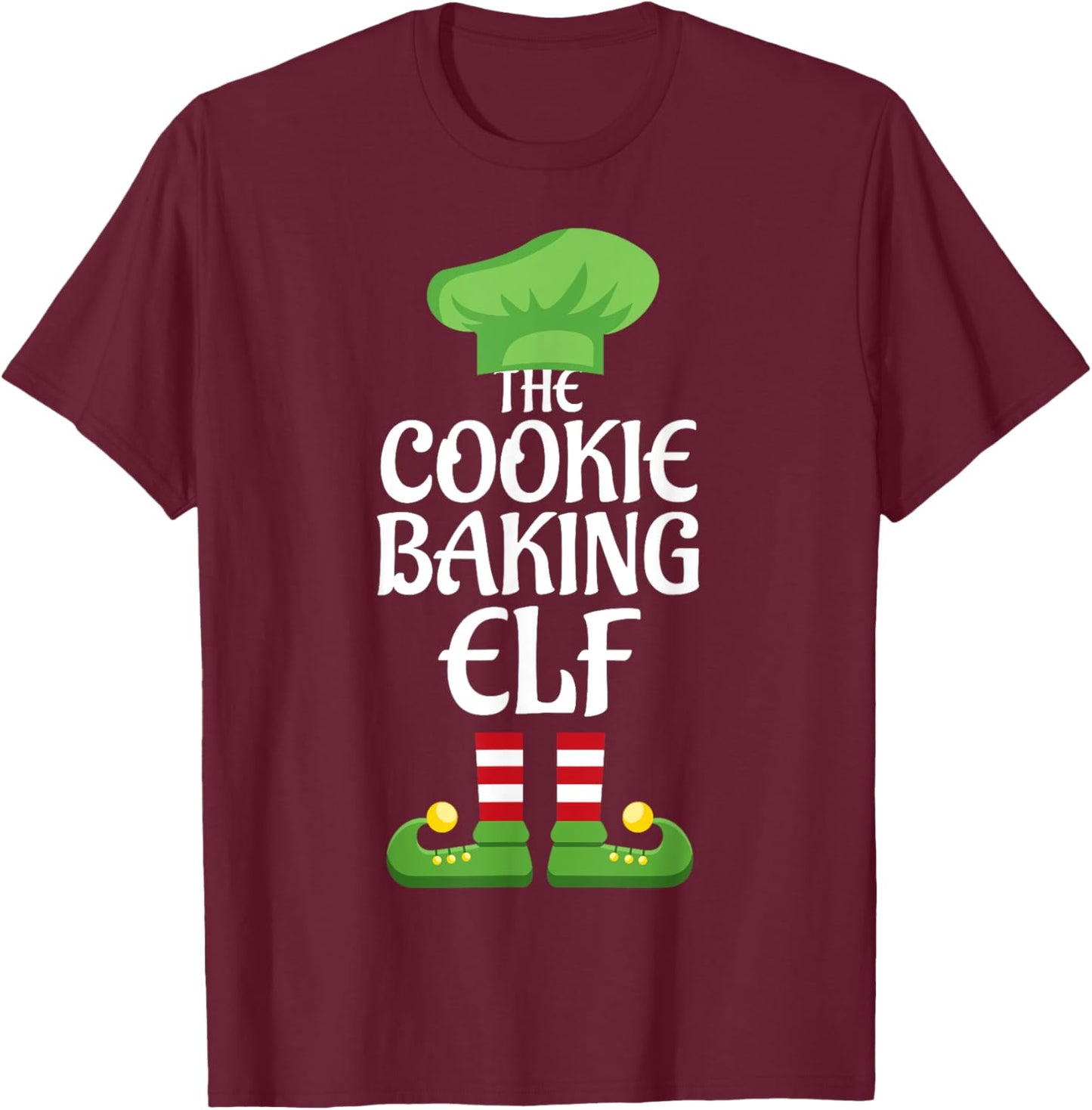 Cookie Baking Elf Family Matching Group Christmas T-Shirt - T-Shirt | Maroon