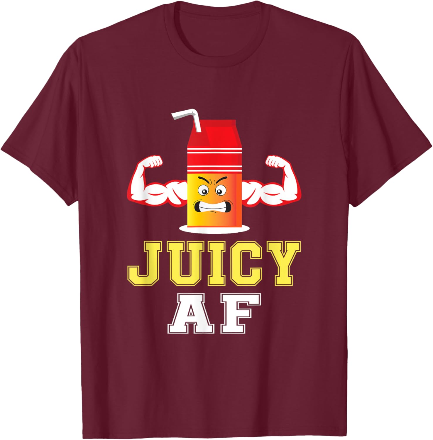 Juicy AF Juice Box Gym Fitness Shirt T-Shirt - T-Shirt | Maroon