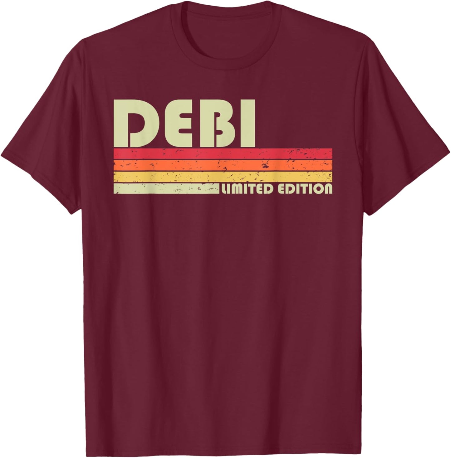 DEBI Name Personalized Retro Vintage 80s 90s Birthday T-Shirt - T-Shirt | Maroon