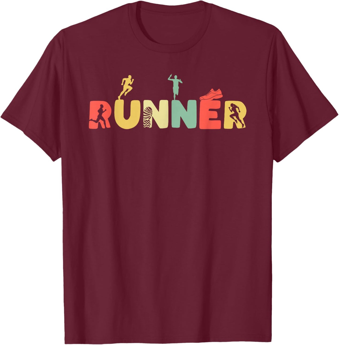 Retro Jogging Running Sports Jogging Runner – Vintage Runner T-Shirt - T-Shirt | Maroon