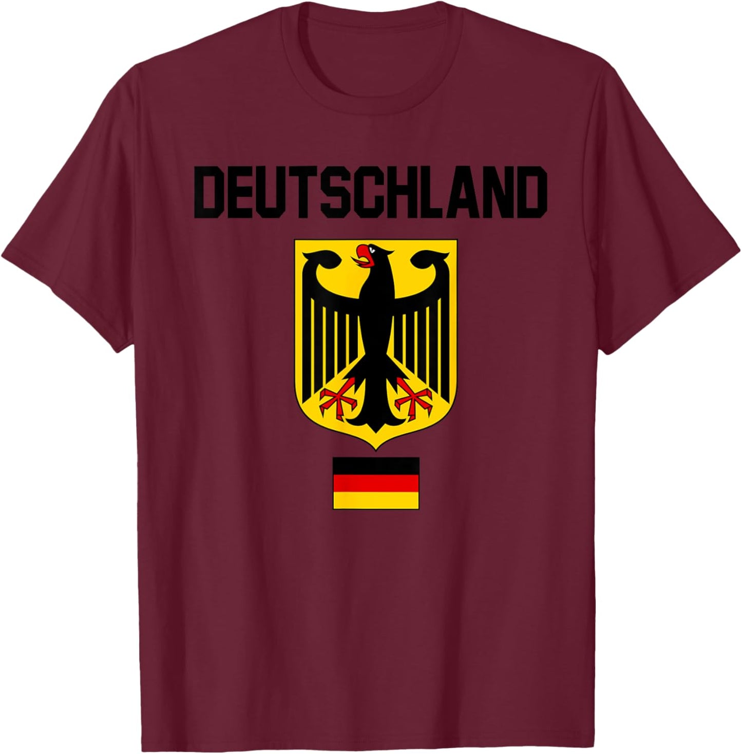Germany German Football Soccer Ball Travel Retro Jersey T-Shirt - T-Shirt | Maroon