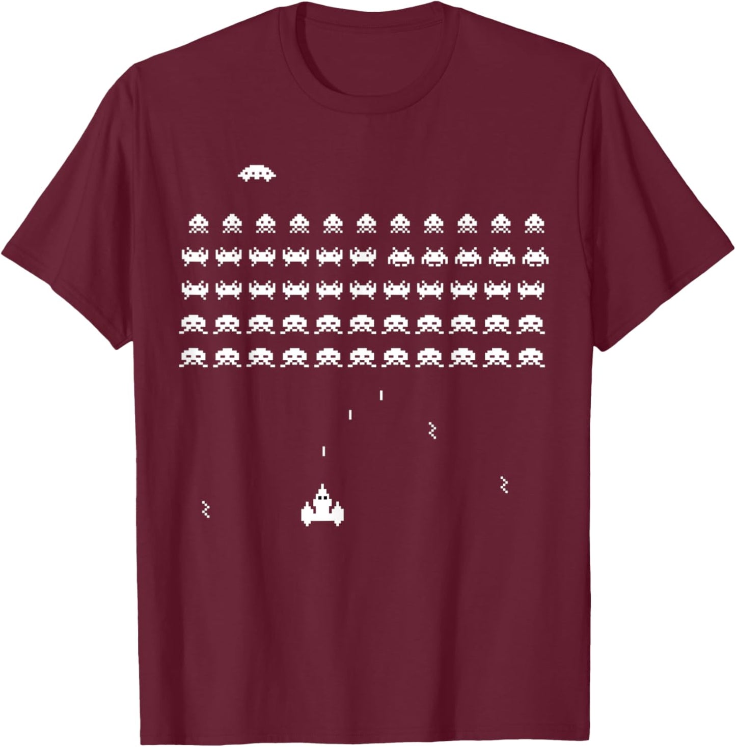 Retro Vintage video game space shooter arcade T-Shirt - T-Shirt | Maroon