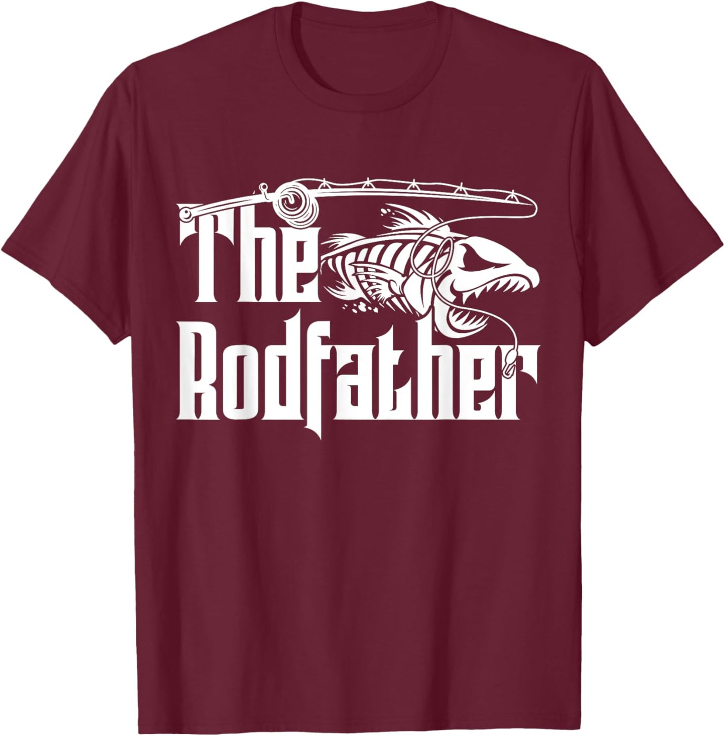 The Rodfather | Fishing T-Shirt - T-Shirt | Maroon