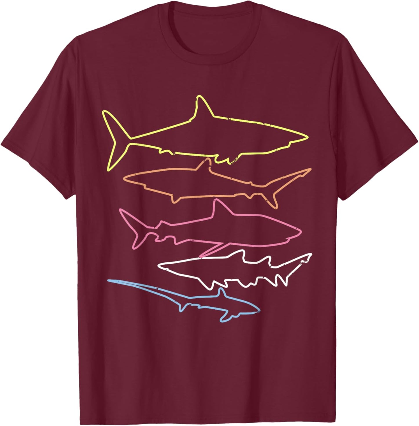 Shark Retro Style Vintage T-Shirt - T-Shirt | Maroon
