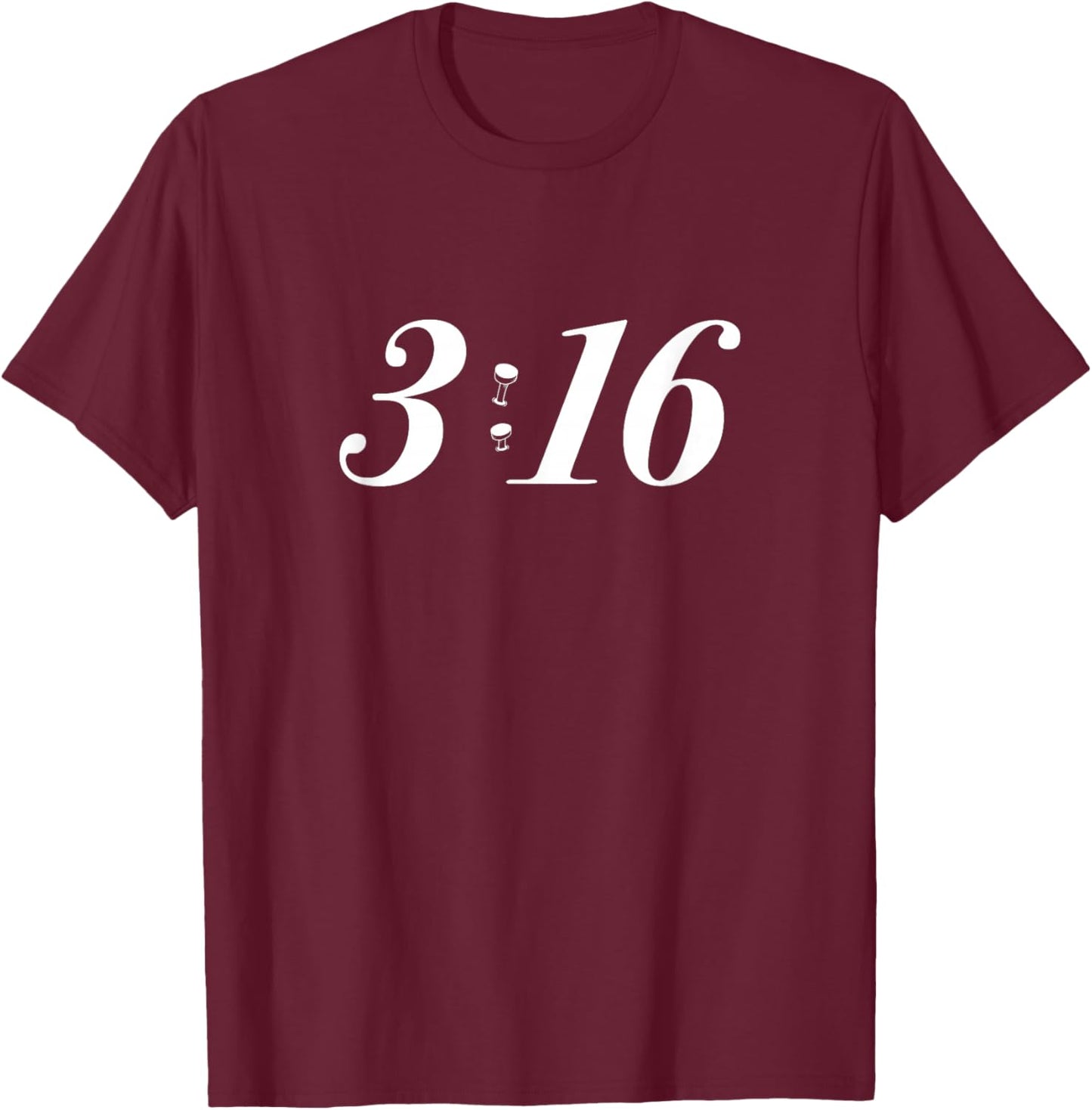John 3 16 Bible Centre Jesus Christ T-Shirt - T-Shirt | Maroon