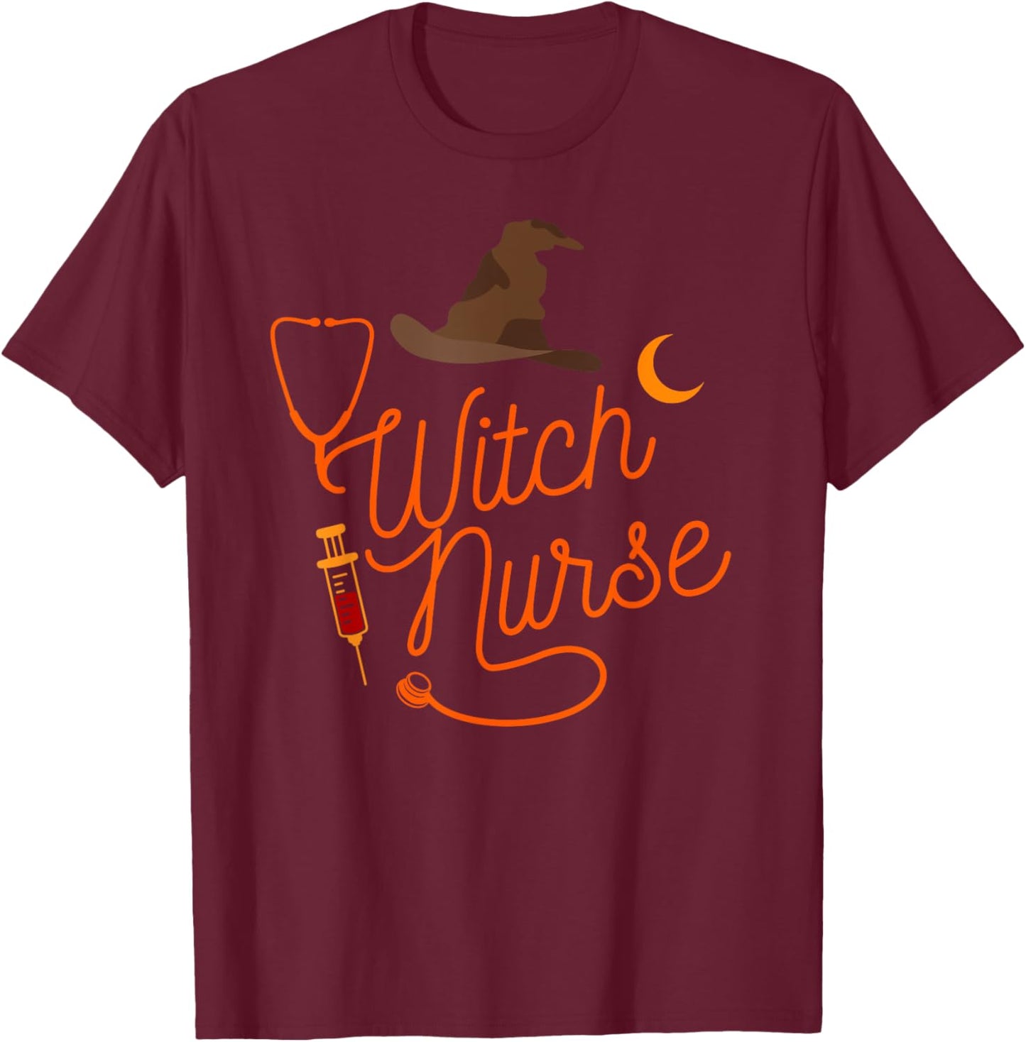 I'm the Nurse Witch - RN and ER Nurse Halloween T-Shirt - T-Shirt | Maroon
