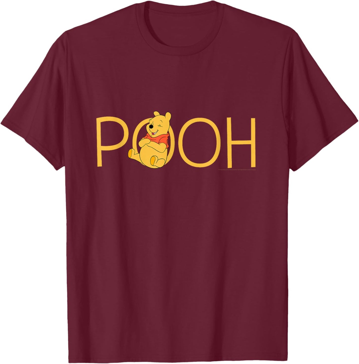 Disney Winnie The Pooh Classic Lettering Small T-Shirt - T-Shirt | Maroon
