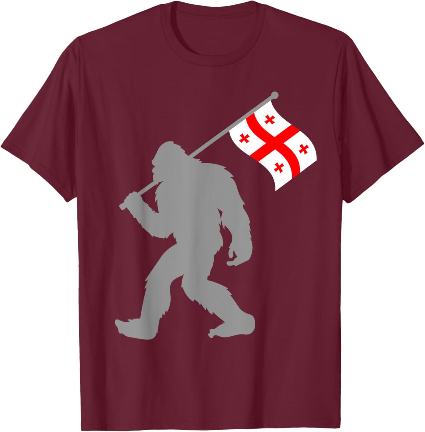 Sak’art'velo or Georgian Flag on Georgia Flag T-Shirt - T-Shirt | Maroon