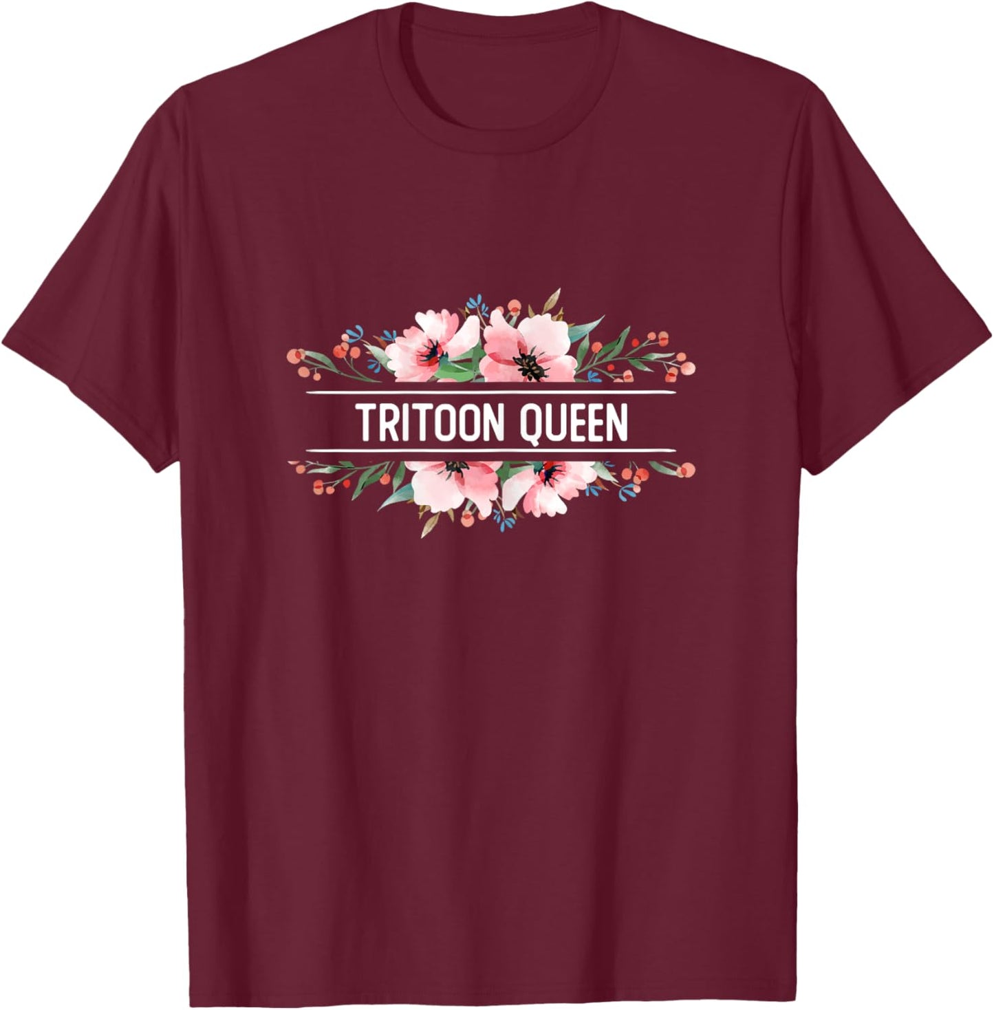 Tritoon Queen Funny Tri-toon Boat Captain T-Shirt - T-Shirt | Maroon