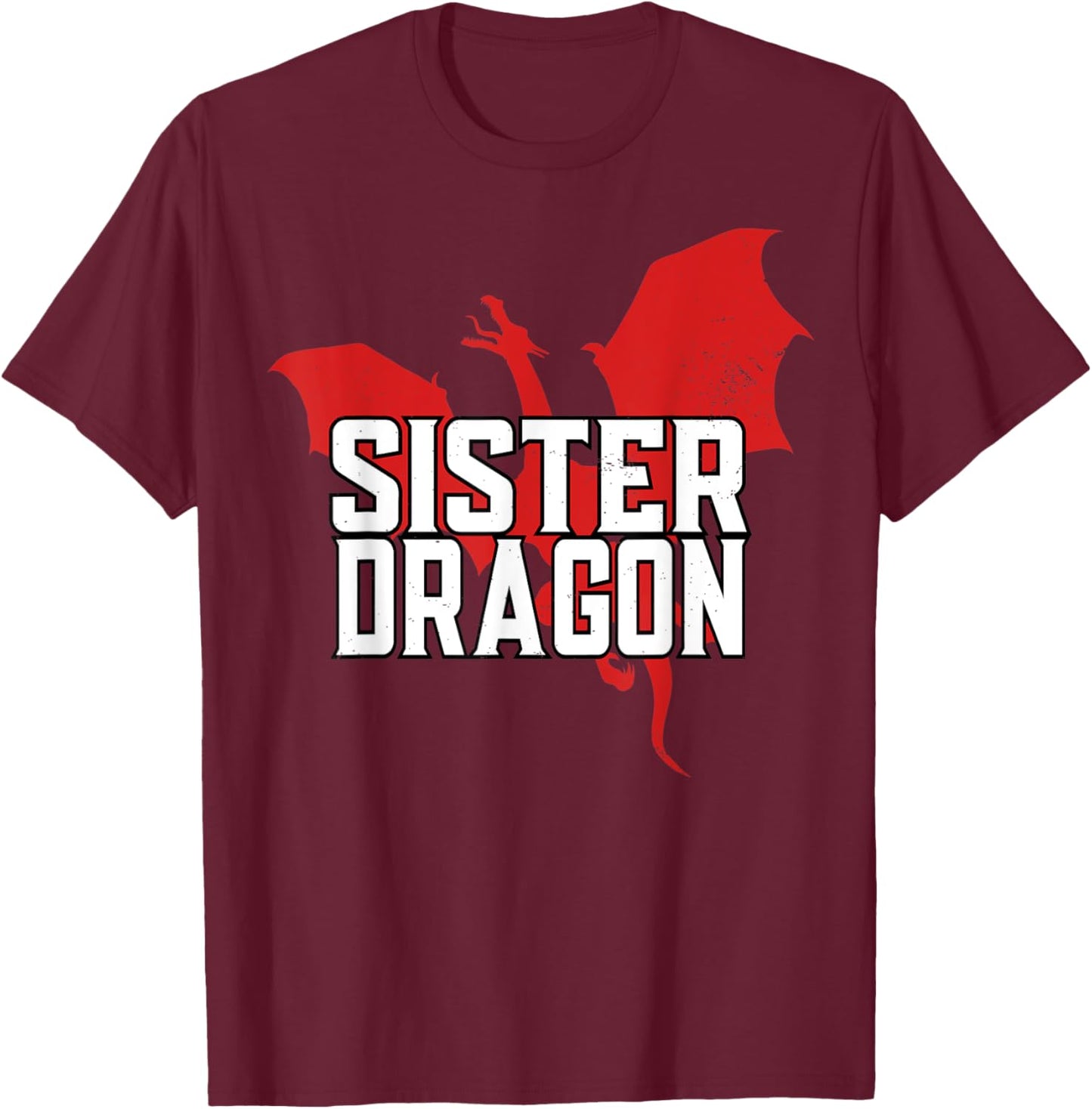 Sister Dragon Lover T-Shirt - T-Shirt | Maroon