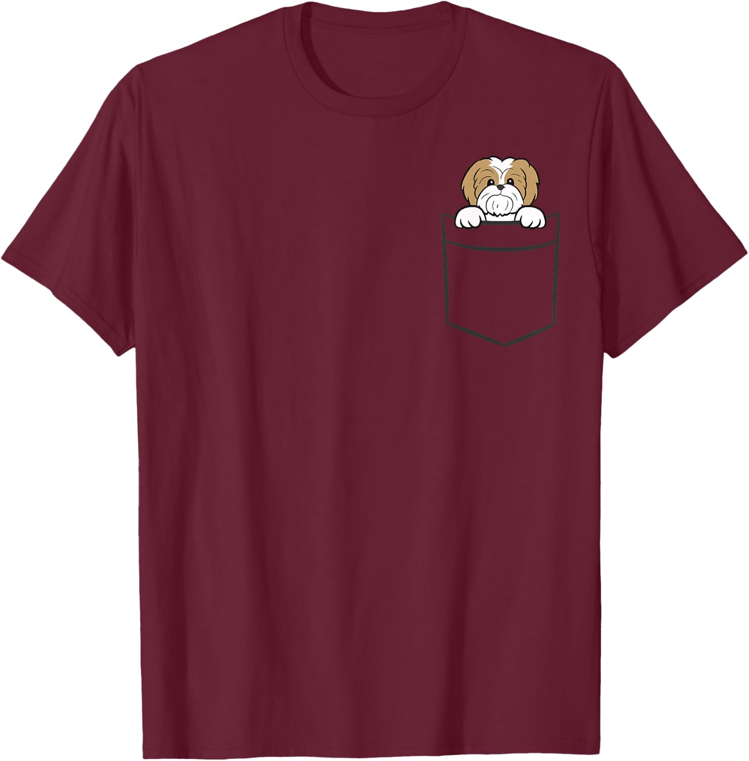 Shih Tzu In The Pocket Cute Shih Tzu T-Shirt - T-Shirt | Maroon