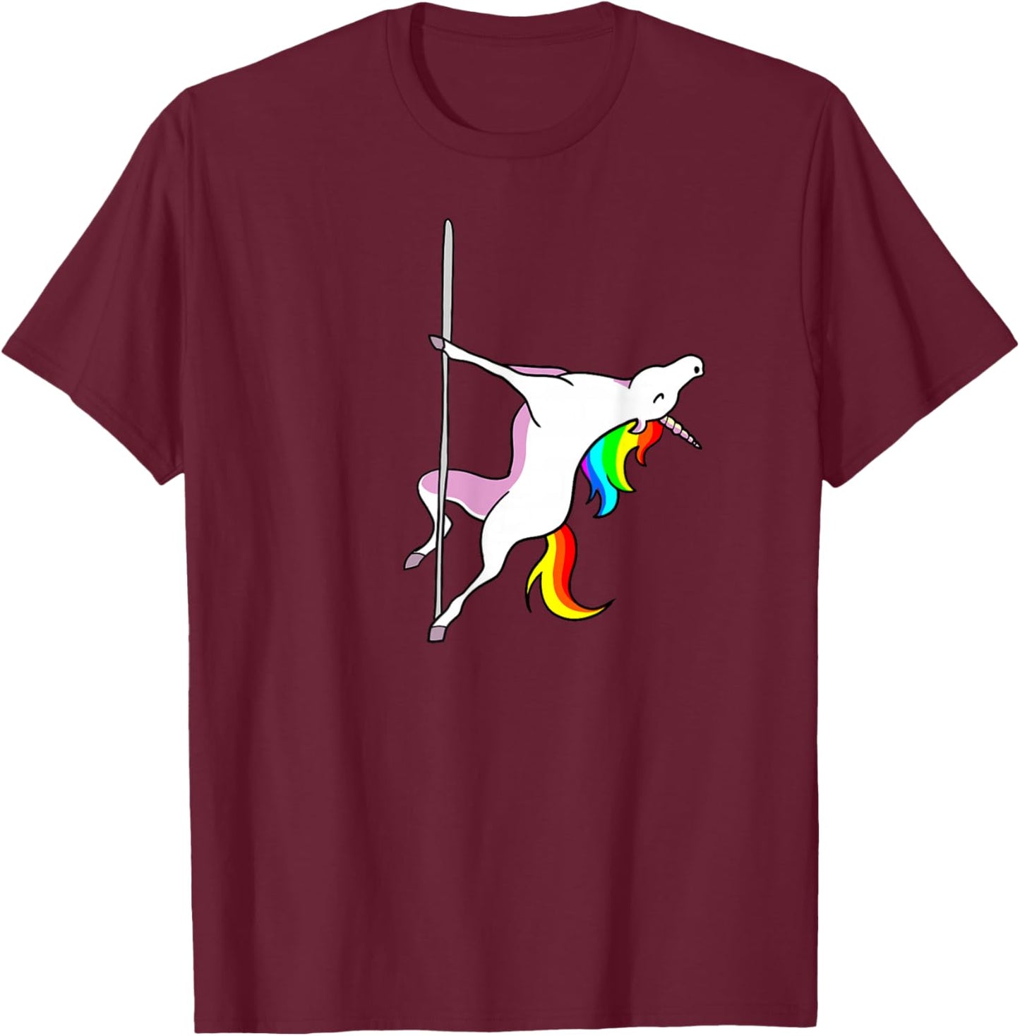 Unicorn Pole Dancer funny Pole Dancing Unicorn T-Shirt - T-Shirt | Maroon