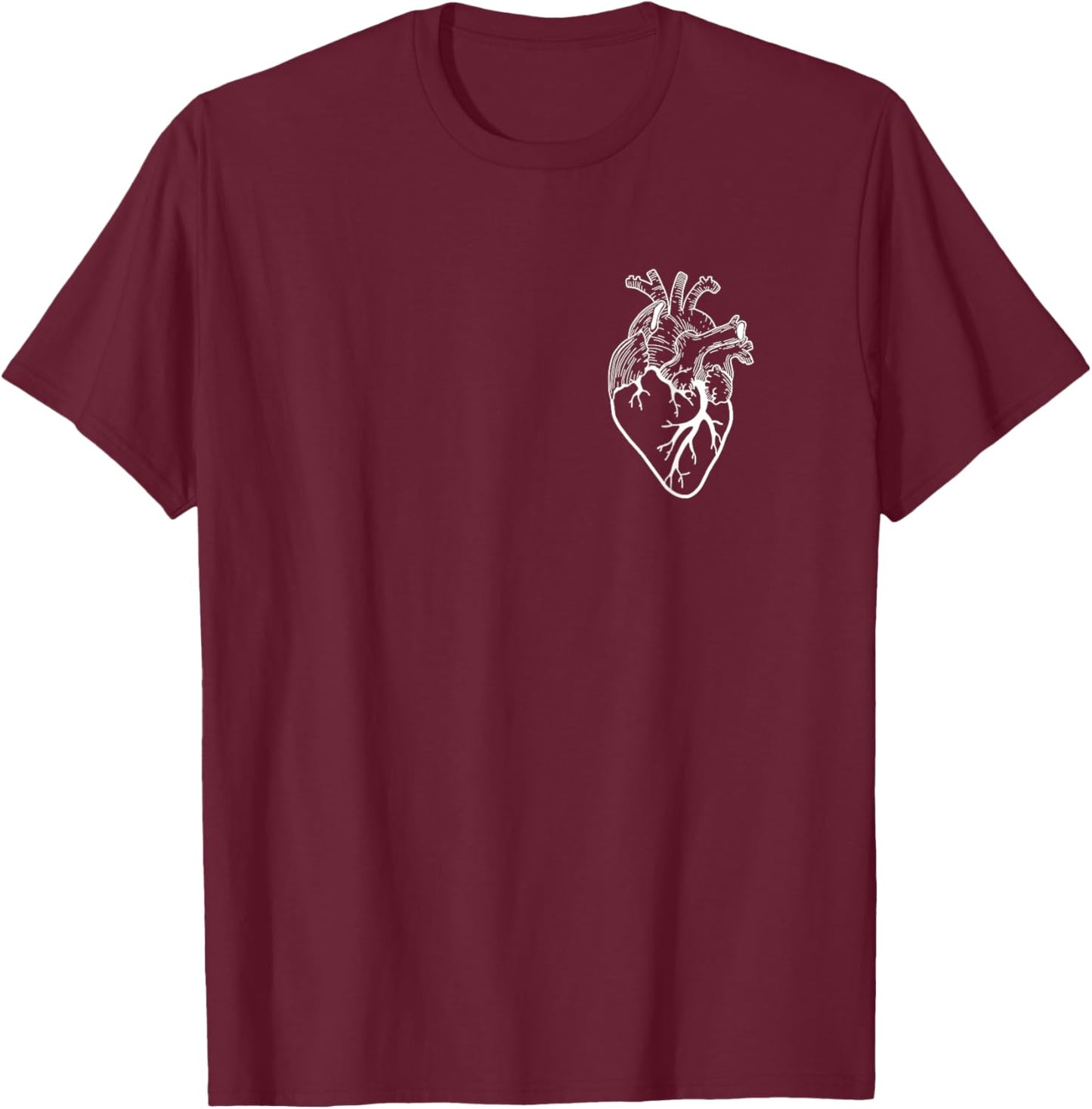 Anatomical Heart Cardiac Nurse T-Shirt - T-Shirt | Maroon